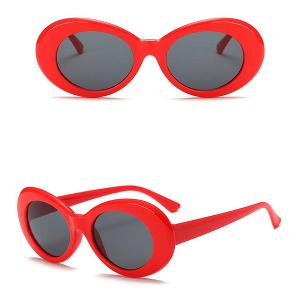 Blood Red Clout Glasses Front and Side