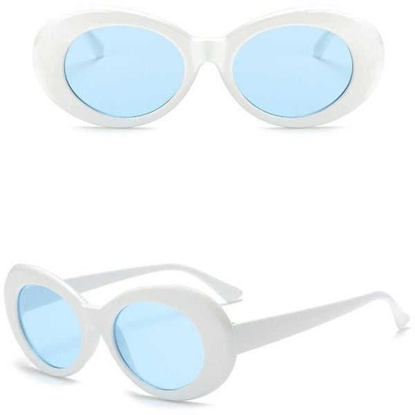 White Clout Glasses Front and Side